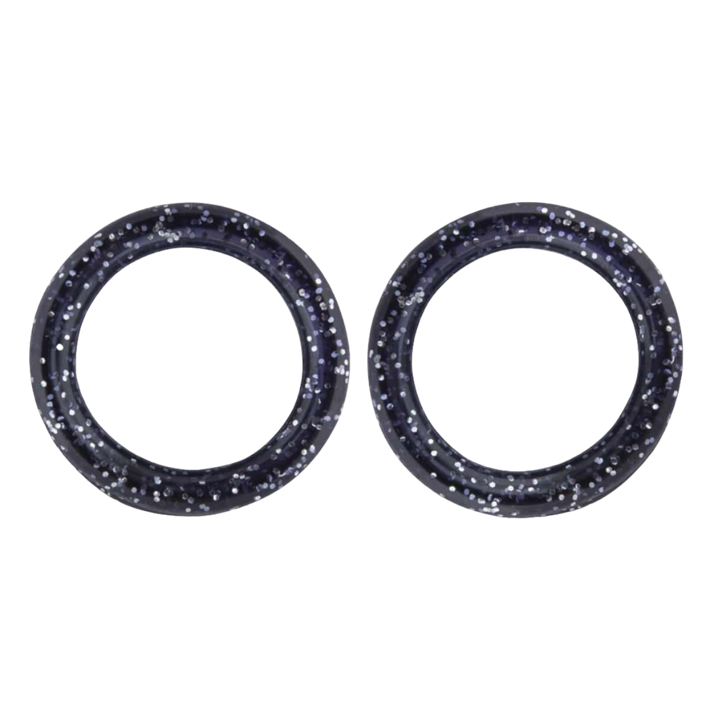 Pack of 2 Premium Scissor Finger Ring Inserts in Black Sparkles by PetStore.Direct