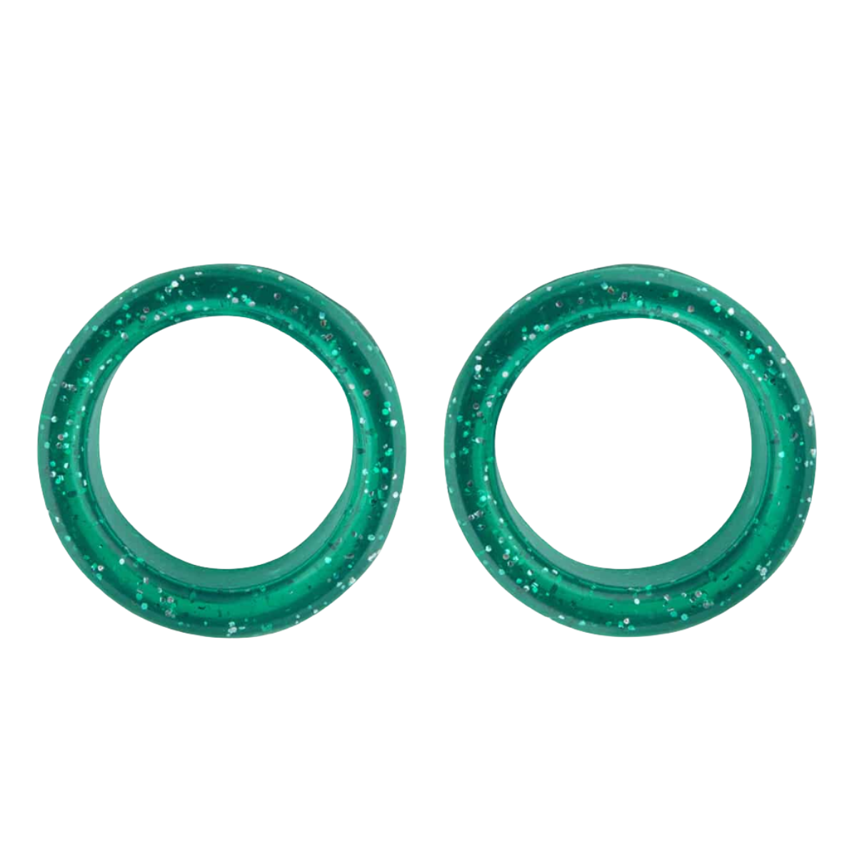 Pack of 2 Premium Scissor Finger Ring Inserts in Green Sparkles by PetStore.Direct