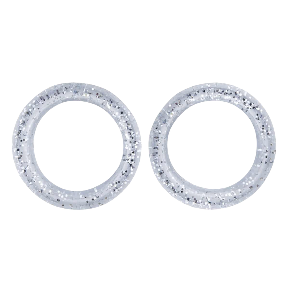 Pack of 2 Premium Scissor Finger Ring Inserts in Clear Sparkles by PetStore.Direct