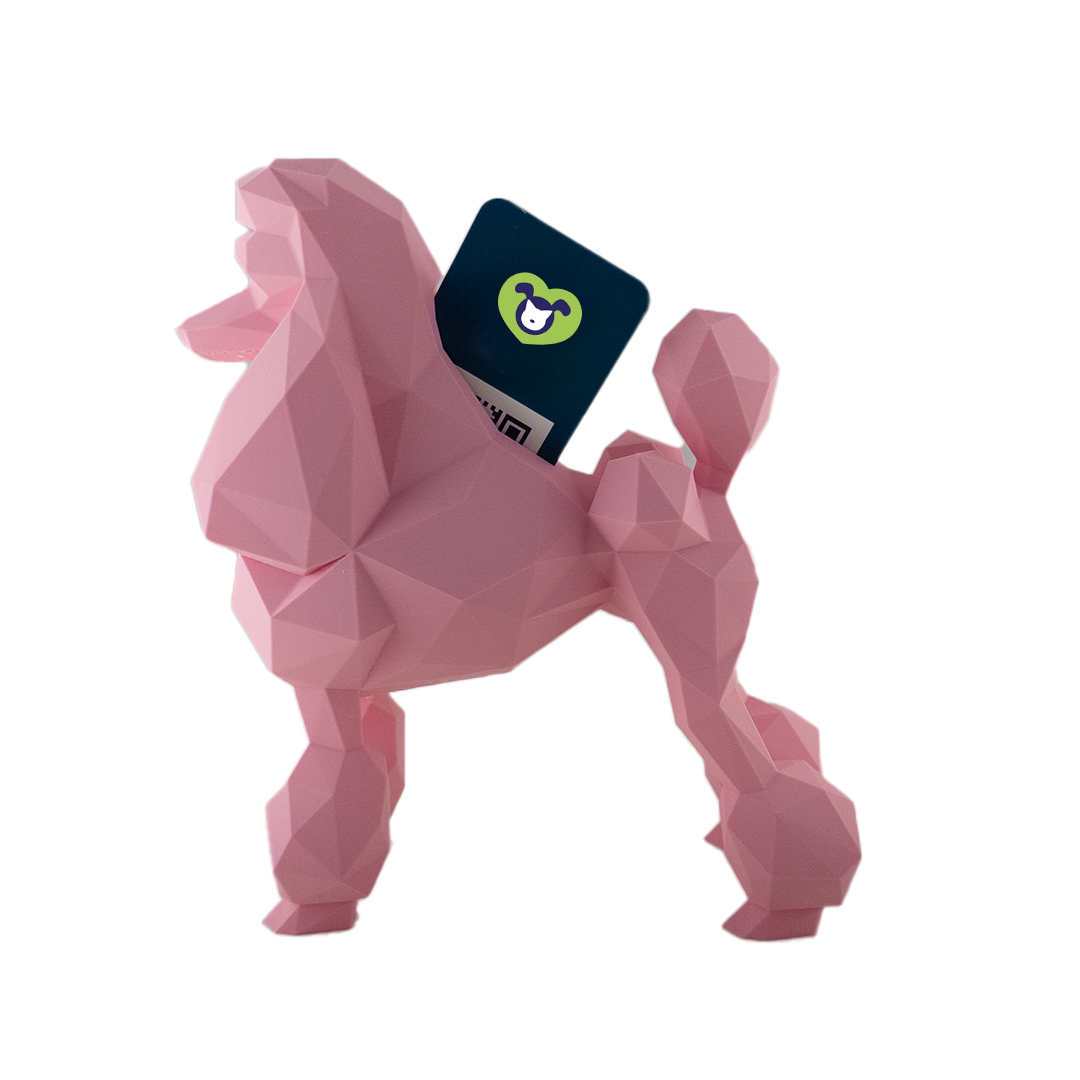 Poodle Business Card Holder Pink by Kumpe3D