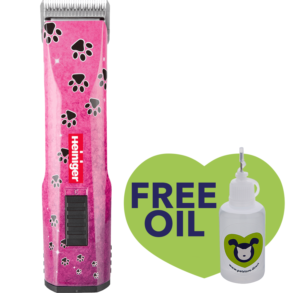 Cordless Battery Clipper Pink Saphir One Battery with Free Oil by Heiniger