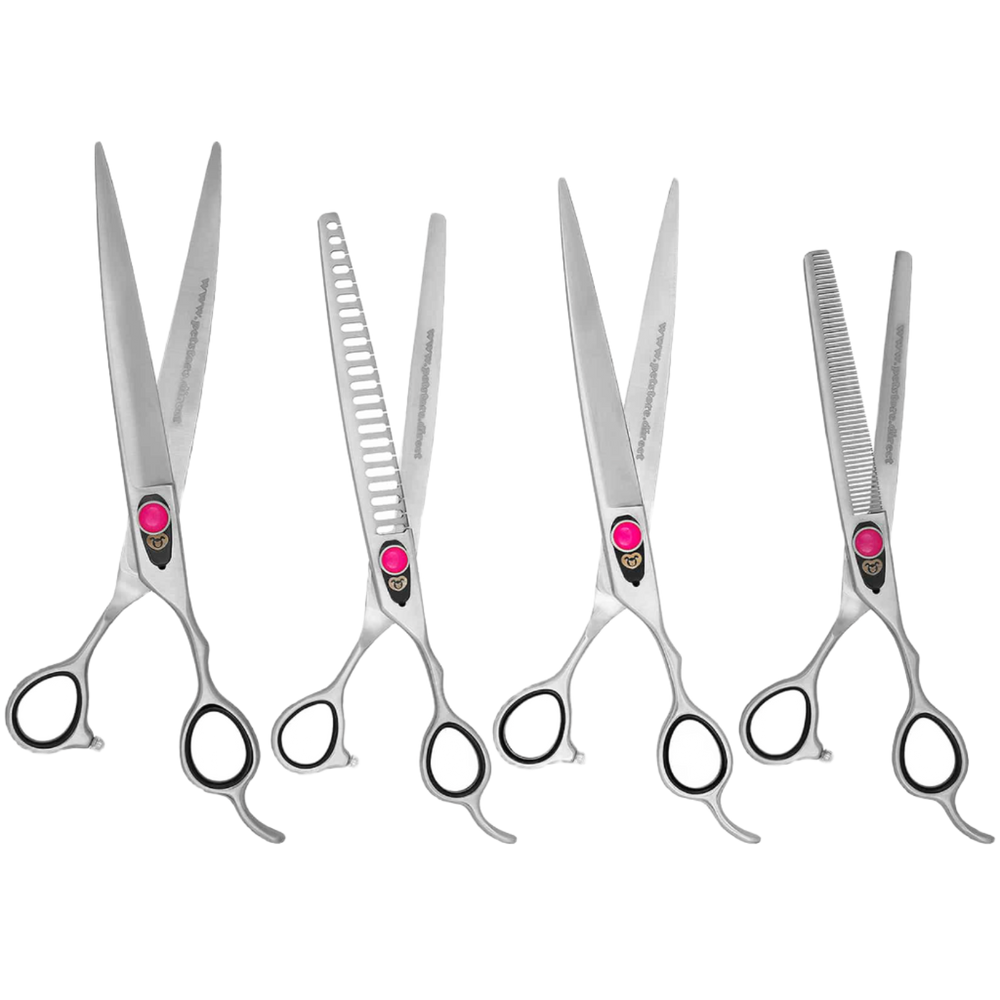 Pink 4 Grooming Shear Set in a Case by PetStore.Direct