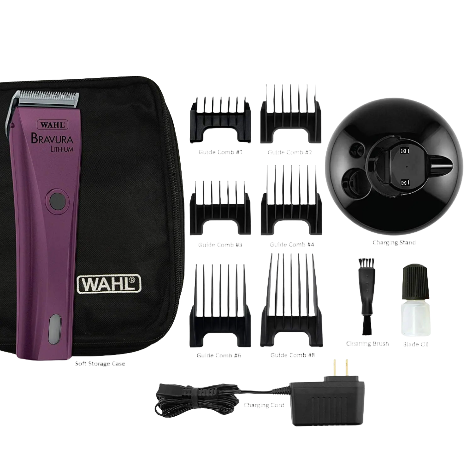 Bravura Lithium Cordless Clipper Purple + Free Oil by Wahl