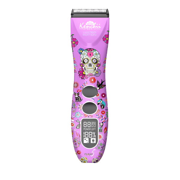 Re-designed Flash5 5-in-1 Digital Cordless Clipper Purple/Skull by Kenchii