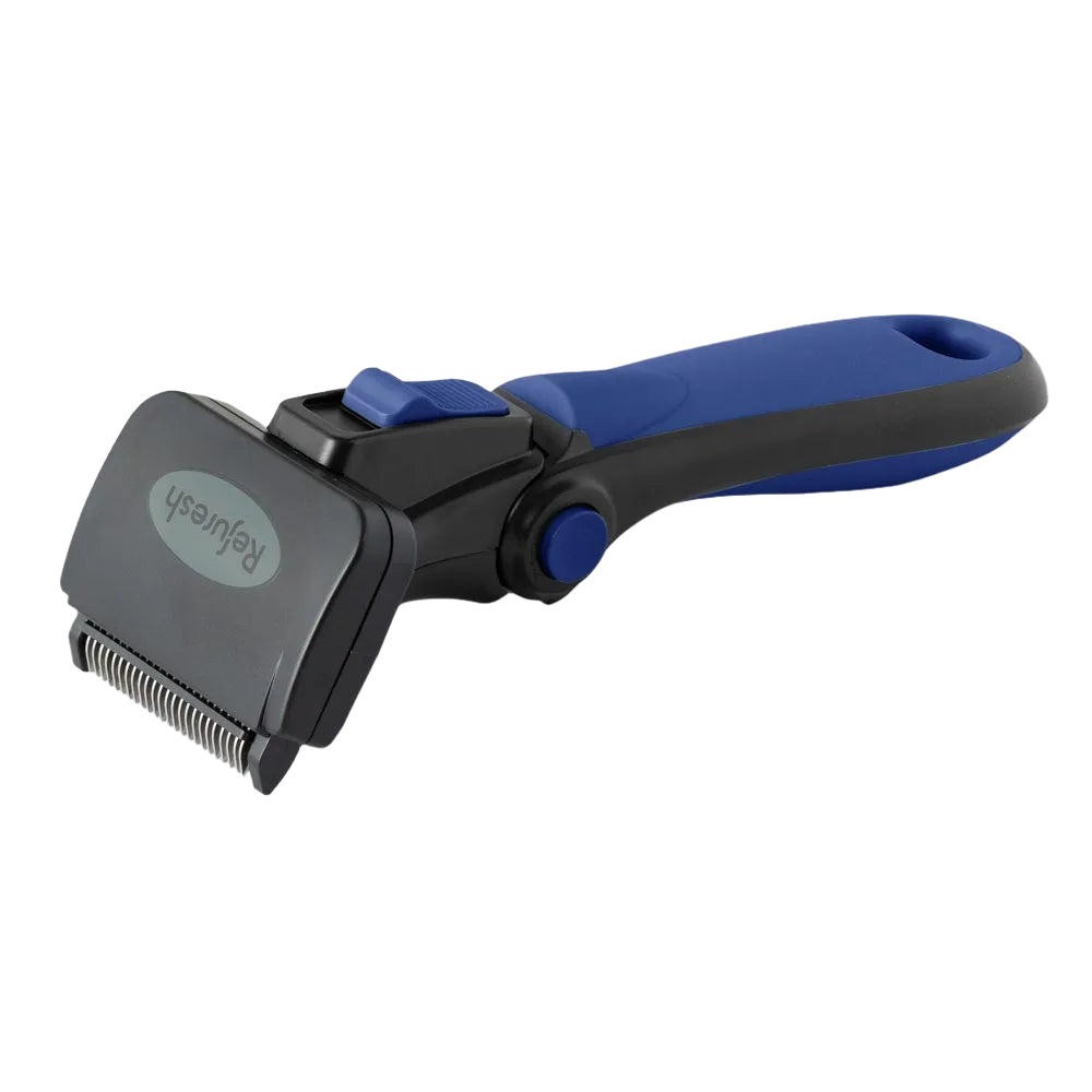 Small Deshedding Tool Blue For Long Coat Dogs by Refuresh