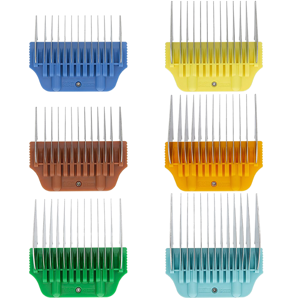 Wide Combs Colored Set of 6 (3/8" through 1") by PetStore.Direct