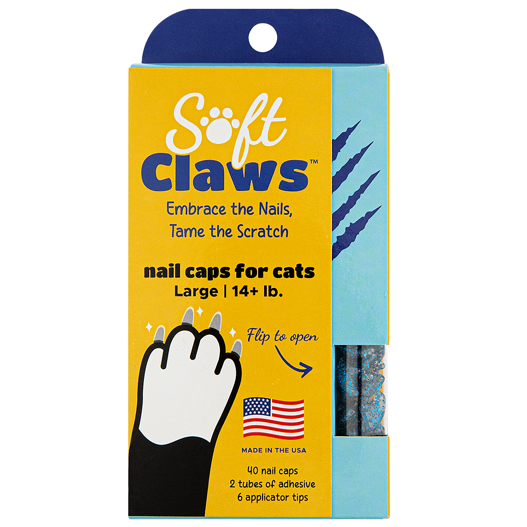 Blue Sparkle Feline Large Nail Caps by Soft Claws