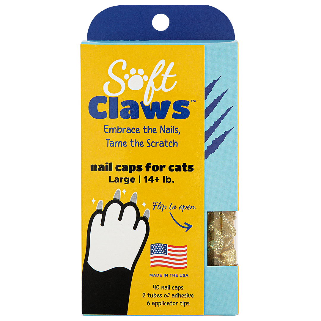 Gold Sparkle Feline Large Nail Caps by Soft Claws