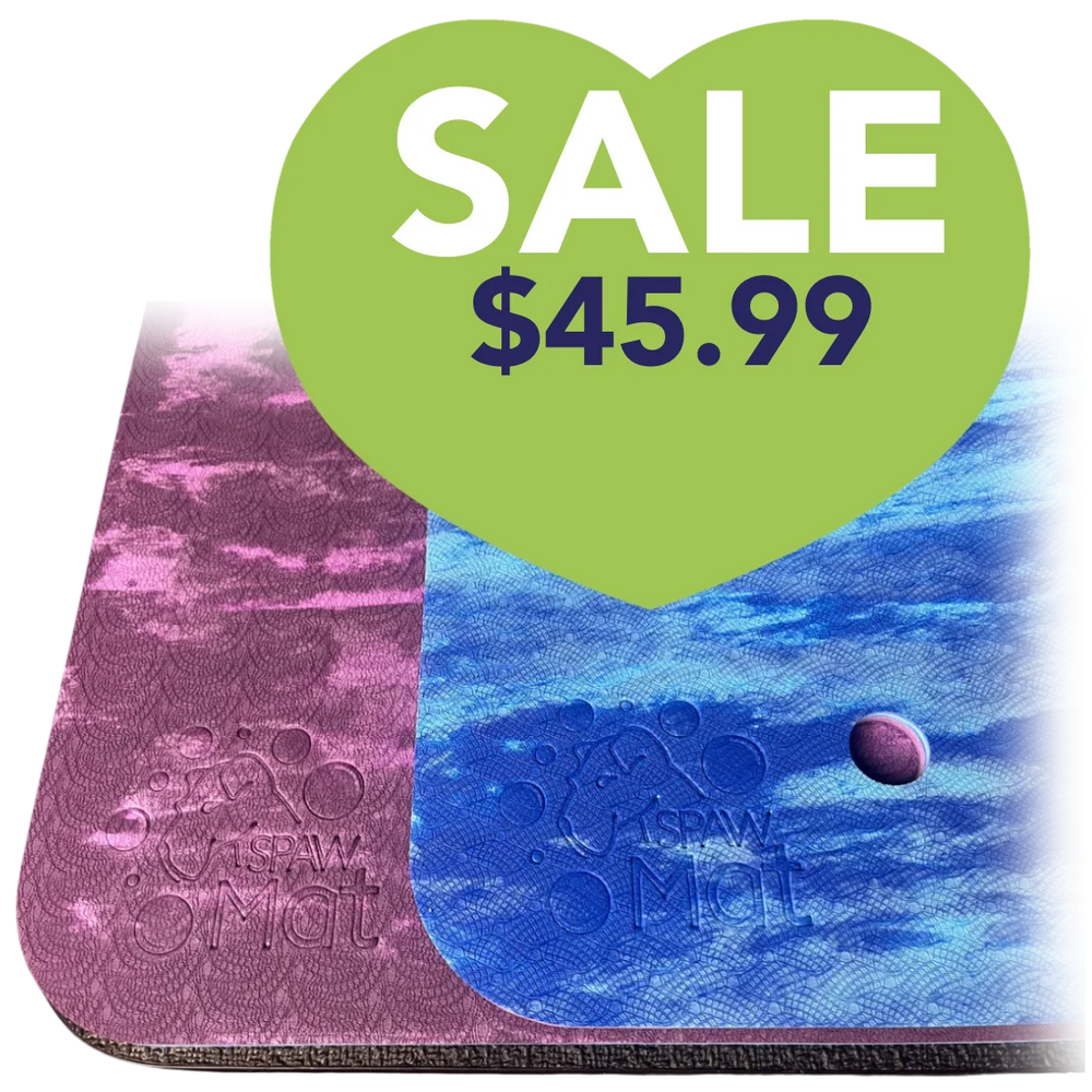 40"x22" SpawMat Tub Mat Mixed Monochromatic Blue/Purple by PawMat