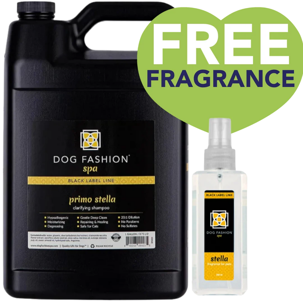 Stella Primo Clarifying Shampoo Gallon with Stella Fragrance 200 ml Set by Dog Fashion Spa