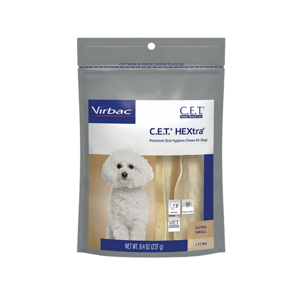 CET HEXtra Oral Hygiene Chews for Dogs Pack of 30 Extra Small by Virbac Animal Health