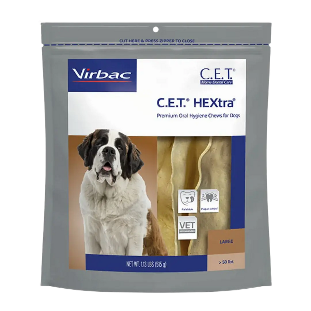 CET HEXtra Oral Hygiene Chews for Dogs Pack of 30 Large by Virbac Animal Health