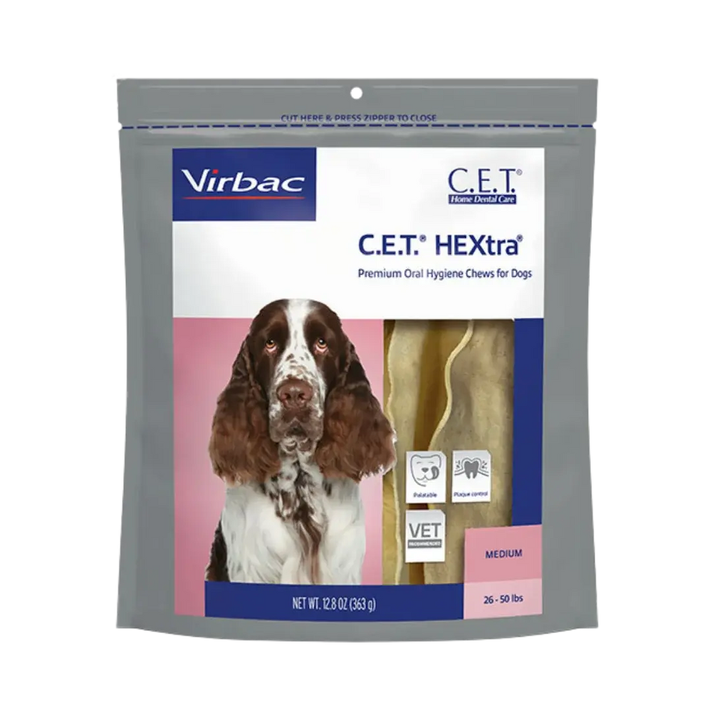 CET HEXtra Oral Hygiene Chews for Dogs Pack of 30 Medium by Virbac Animal Health