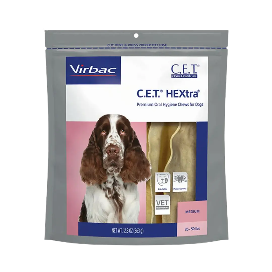 CET HEXtra Oral Hygiene Chews for Dogs Pack of 30 Medium by Virbac Animal Health