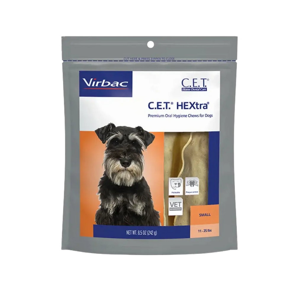 CET HEXtra Oral Hygiene Chews for Dogs Pack of 30 Small by Virbac Animal Health