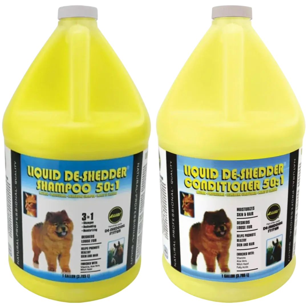 Liquid De-Shedder Shampoo and Conditioner Set Gallon by Wild Animal