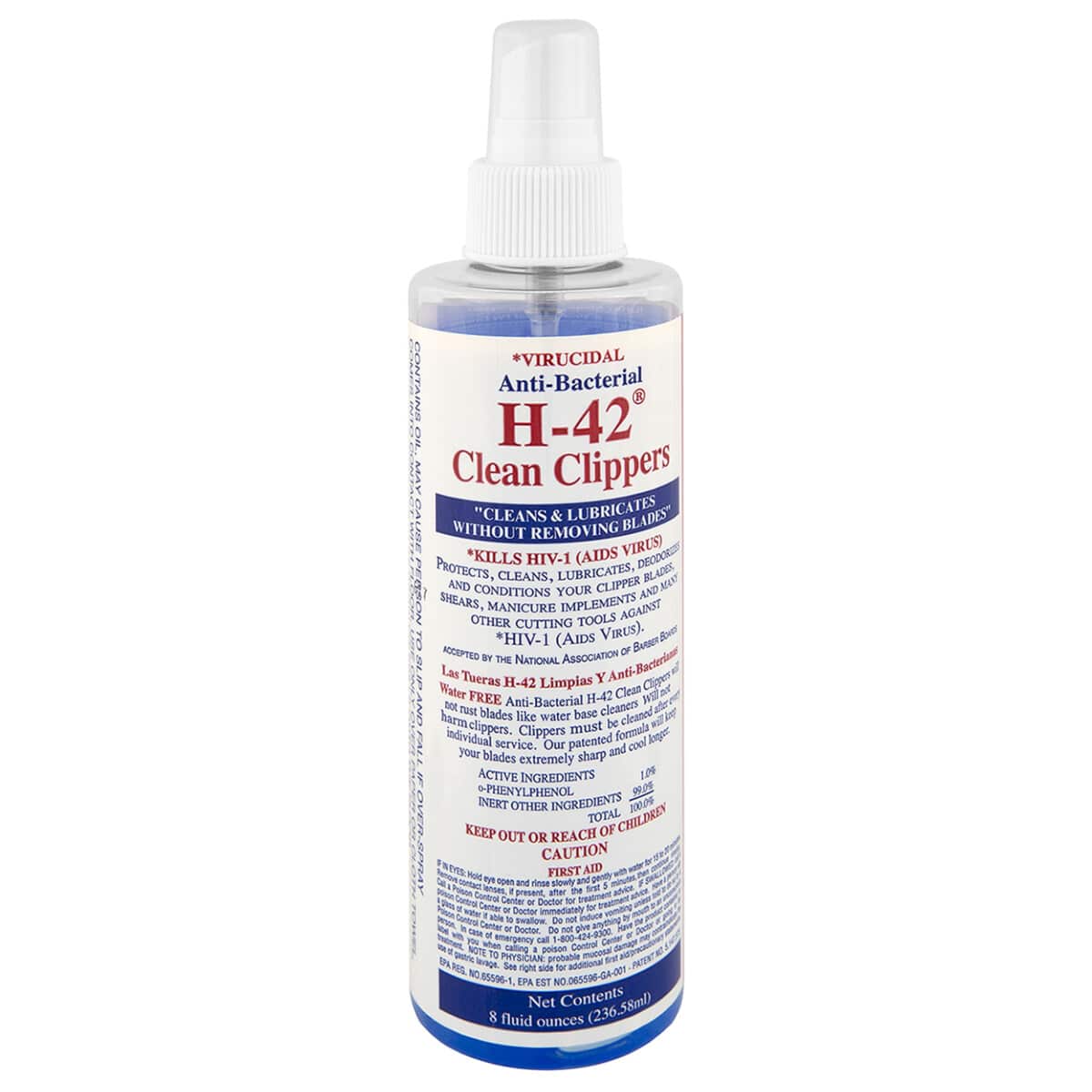 Virucidal Anti-Bacterial Clean Clippers 8oz Pump Spray by H-42