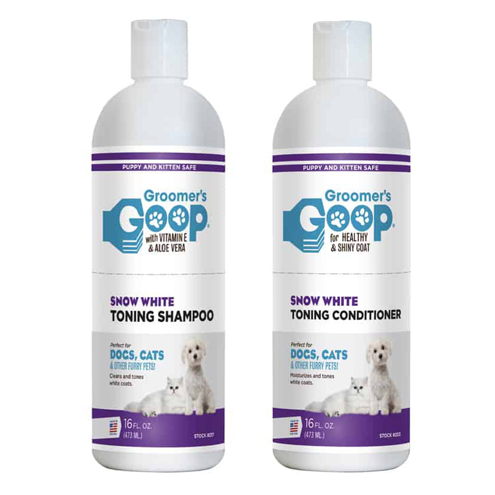 Snow White Toner Shampoo and Conditioner 16oz by Groomer's Goop